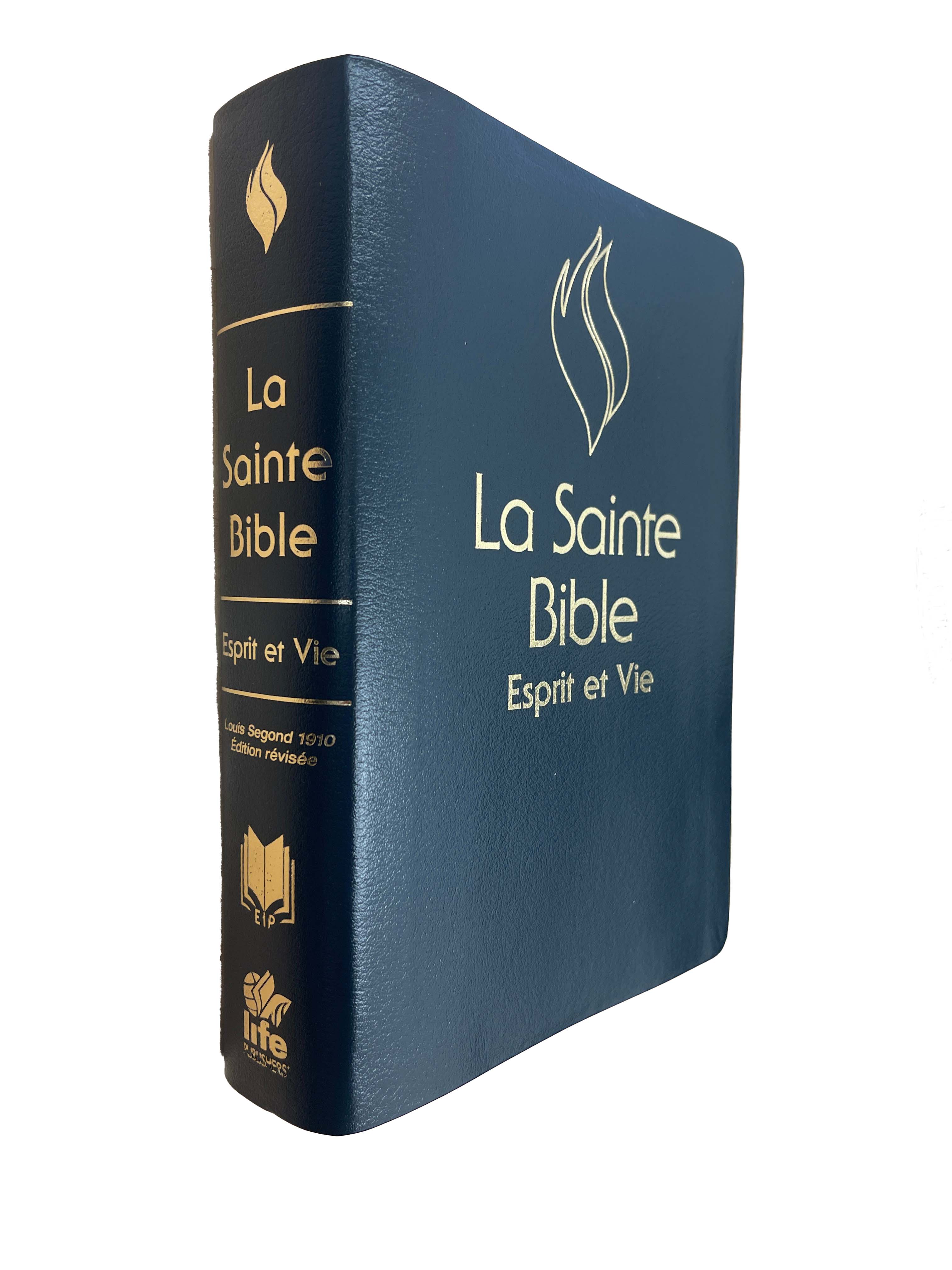 Bible Esprit et Vie | Cuir Bleu | Coffret rigide | Modèle 2025