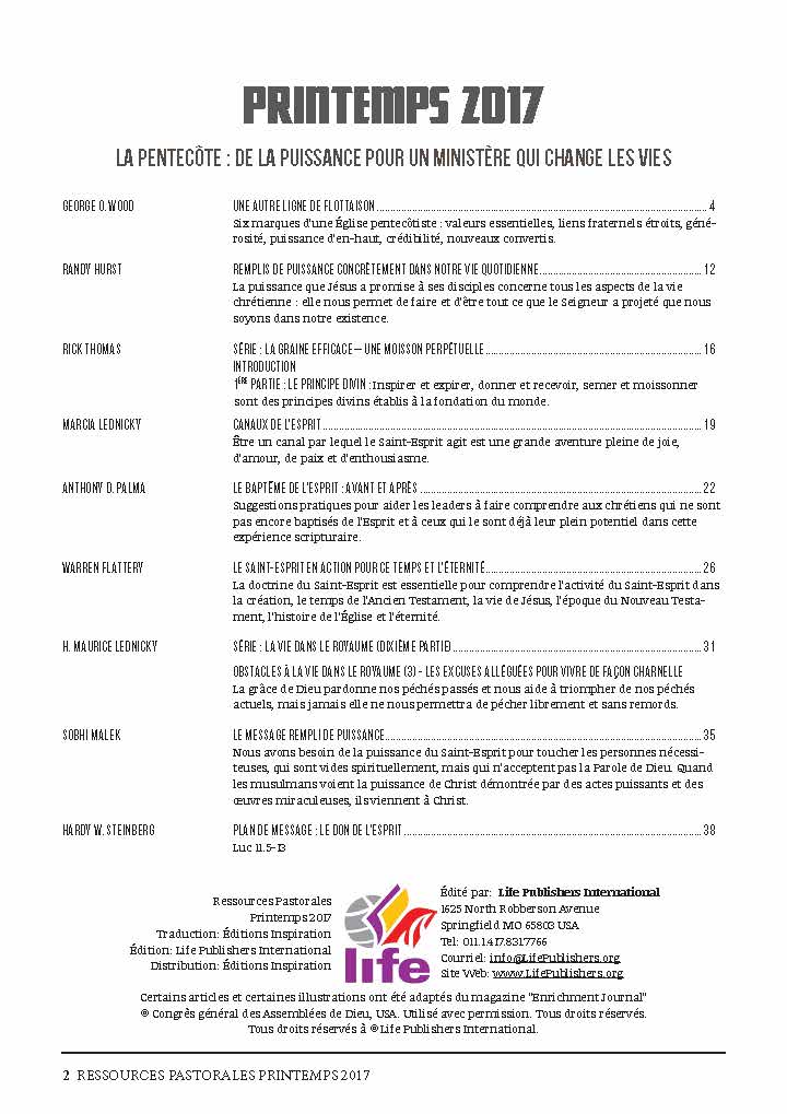 La Pentecôte: De la puissance pour un ministère qui change les vies | Ressources pastorales numéro 10