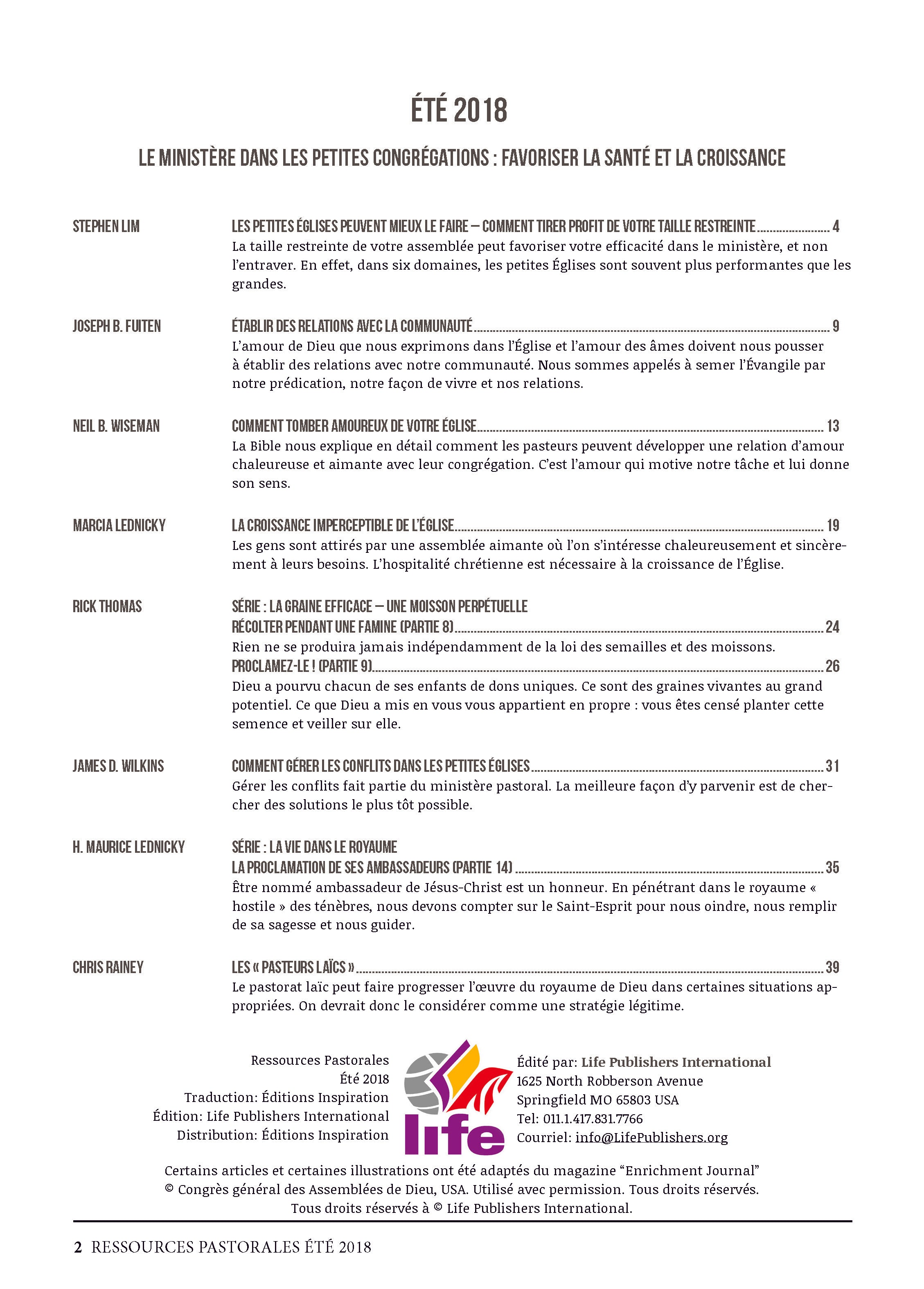 Le ministère dans les petites congrégations | Ressources pastorales numéro 14