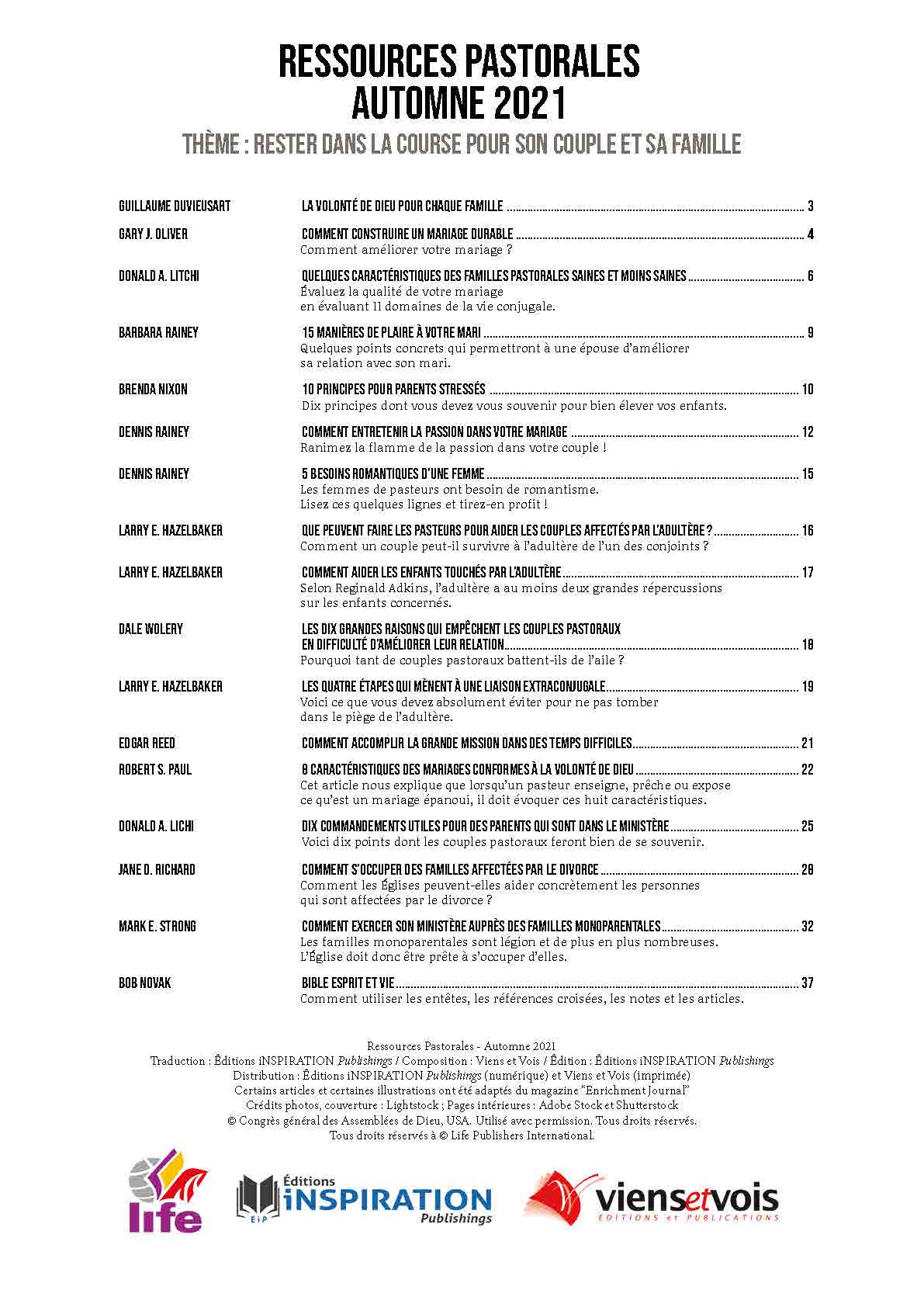 Rester dans la course pour son couple et sa famille | Ressources pastorales numéro 24
