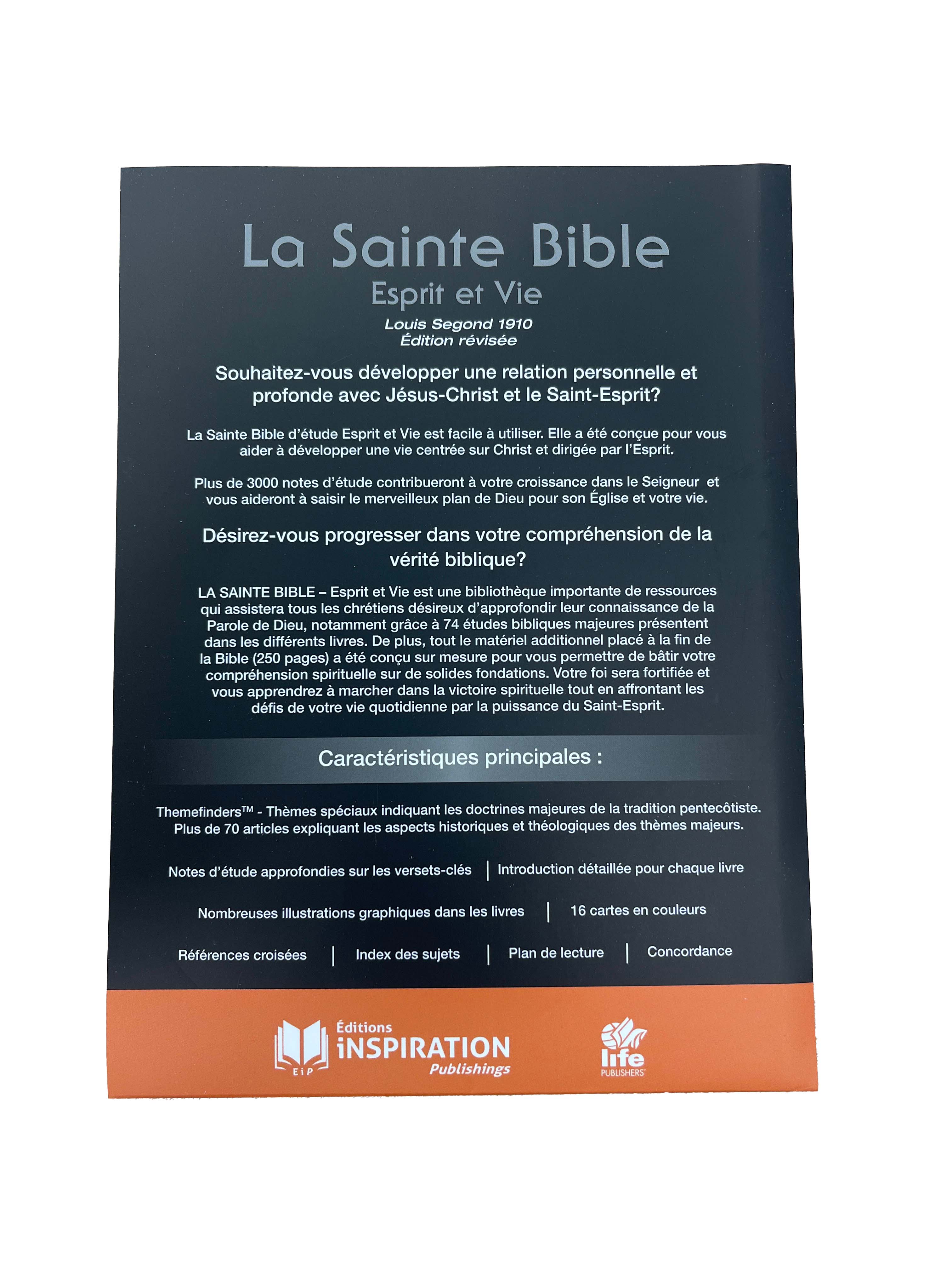 Bible Esprit et Vie | PU Souple Noir | Modèle 2025